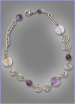 Silver and Amethyst Bracelet