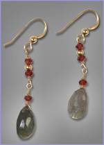Garnet and Labradorite Earrings