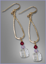 Clear Cube Crystal Earrings