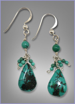 Turquoise Cluster Earrings