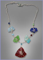 Glass and Wire Wrap Necklace