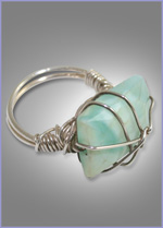 Peruvian Opal and Sterling Silver Ring.Size 6