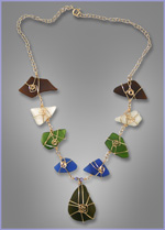 Glass and Wire Wrap Necklace